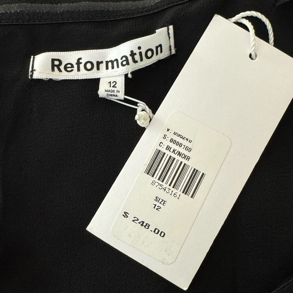 NWT Reformation Anthropologie St. Louis Strapless Velvet Mini Dress Black Bubble - Picture 6 of 6